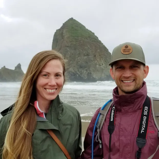 Ashley and Andrew, co-founders of Creatively Grown, on the Oregon coast
